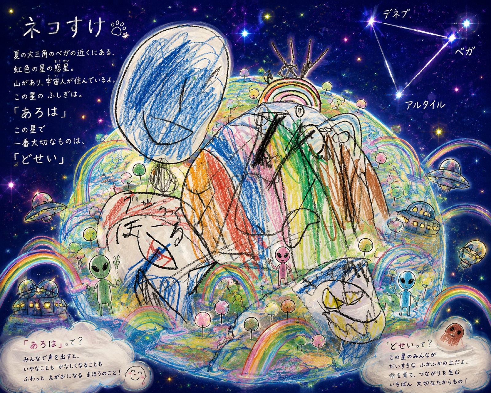 AIが描いた完成作品「ネコすけ」